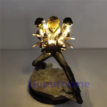 Um Soco Homem Lampara Lâmpada Led Brinquedos Genos Canhões Anime DIY Luz da Noite Boneca 3D Genos Figura um Modelo de Iluminação de Presente de Lâmpada de Mesa LED