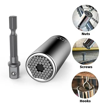 Universal Wrench Tools Set Socket Adapter with Power Drill Adapter Set Socket Power Drill Adapter Reflex Tool Kit Ratchet Wrench