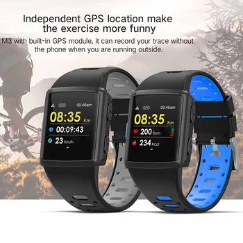VAORLO NOVO M3 GPS Homens Smart Watch IP68 Waterproof a frequência Cardíaca controlador de Atividade Pulseira 300Mah Bateria SmartWatch 1.3 Polegadas Multi