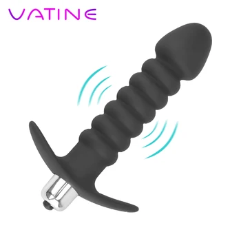 VATINE os Brinquedos Sexuais de Silicone Thread Plug Anal Vibrador Plug anal Vibrador Massageador Masturbação Estimulação do Clitóris