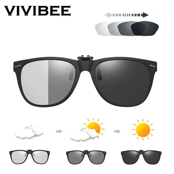 VIVIBEE Homens Fotossensíveis Lente Polarizada Inverter o Clipe em Óculos de sol das Mulheres de Condução de Óculos de Sol com Clipes de 2019 Tendências Produto