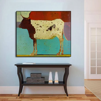 Vaca de Impressão, Pintura, Decoração de Parede, Imagens de Arte para a sala de estar no Quadro de Tela de Pintura