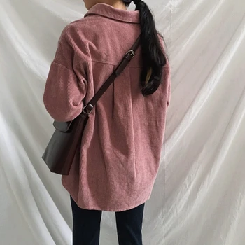 Vangull Mulheres Harajuku Veludo Revestimento do Inverno Outono Chique base Sólida de Casaco estilo coreano Bonito Solto e Casual Senhora do Novo Outwear