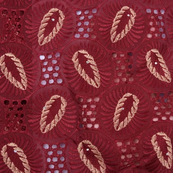 Venda Quente Africano Seco Tecido Do Laço Vermelho De Alta Qualidade Suíça Voile De Renda Suíça De Alta Qualidade Do Bordado De Renda Para O Vestido De Festa De 1747