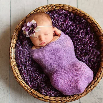 Venda Quente Do Bebê Fotografia Adereços Cobertor Envolve Estiramento Da Malha De Envoltório Do Recém-Nascido Foto Envolvimentos De Pano De Acessórios