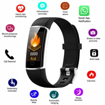 Venda quente Inteligente Assista Sport Banda Inteligente Monitor de Pressão Arterial Inteligente Pulseira Smartwatch Bracelete Pulseira para Homens Mulheres