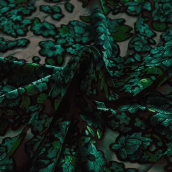 Verde, peônia queimada de veludo tecido para o vestido de ткань хлопок ткани bazin riche africana фатин tissu telas por metro tissus