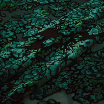 Verde, peônia queimada de veludo tecido para o vestido de ткань хлопок ткани bazin riche africana фатин tissu telas por metro tissus