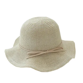 Verão, Protetor Solar Praia Hat Menina Mão-Tecidos De Aba Larga Caput Femme Macio Desmontável, De Chapéu De Palha Panamá Viagem Pala De Sol