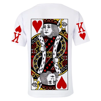 Verão de Impressão 3d Poker T-Shirts Cartas de Jogar Moda Homens Mulheres T-shirt Tops Casual Manga Curta Unisex 3D T-shirts T-Shirt 4XL