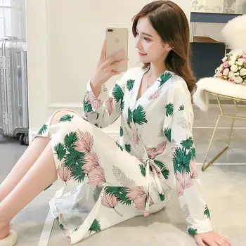 Vestes das Mulheres Quimono de Verão Lace-up Bolsos Estilo coreano Kawaii Girls Elegante Casual Simples Homewear Roupões de banho das Mulheres na Moda de Novo