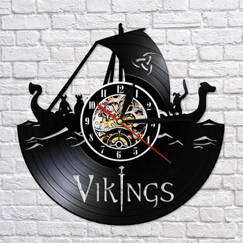 Vikings disco de Vinil Relógio de Parede Vikings Decoração do Quarto do Relógio de Parede Moderno Vikings Série LP Arte de Parede Relógio de Parede Presente de Aniversário