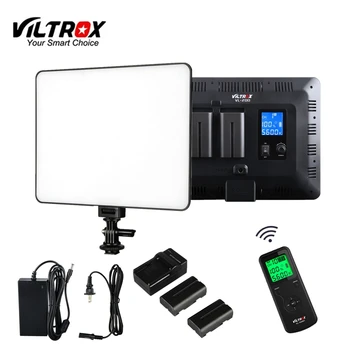Viltrox VL200 Remoto sem Fio de Vídeo de LED Studio Lâmpada de Luz Slim Bi-Color Dimmable +Adaptador de CA+carregador de bateria para o Estúdio de fotografia