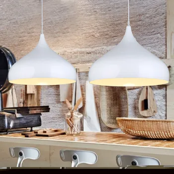 Vintage luzes pingente de alumínio lâmpadas Nórdicos Retro Luz Industrial gaiola Restaurante Café Iluminação do Quarto lustre luminária