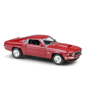 WELLY 1:24 Fundido Liga de Simulação um Modelo de Carro De 1969 Ford Mustang Boss 429 Carros Brinquedos de Metal Carros de Brinquedo Para as crianças brinquedos de Presente Coleção