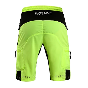 WOSAWE Homens de Shorts de Ciclismo Esportes ao ar livre MTB de Bicicleta de Montanha, Andar de Bicicleta Calças Resistentes à Água de Ajuste Solto Downhill Shorts