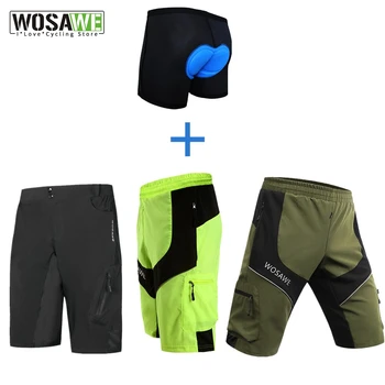 WOSAWE Homens de Shorts de Ciclismo Esportes ao ar livre MTB de Bicicleta de Montanha, Andar de Bicicleta Calças Resistentes à Água de Ajuste Solto Downhill Shorts