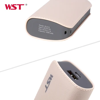 WST Mini do Banco do Poder de 5200 mAh USB Portátil de Bateria Externa para Xiaomi/iPhone/Huawei com cabo de carregamento Leve, Banco de baterias,