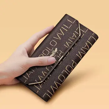 WilliamPolo marca de luxo longo de moeda na bolsa de borla design de embreagem saco de dinheiro cartão de crédito