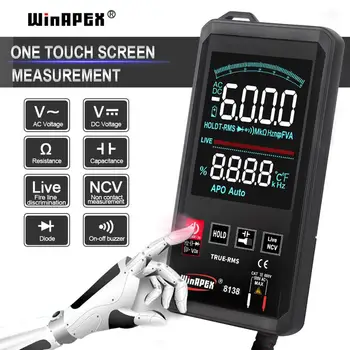 WinAPEX ET8138/8136 Tela de Toque Multímetro Digital Automático de 6000 Contagem True-RMS de Tensão Frequência Capacitância do Diodo NCV Testador