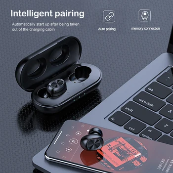 Wiresto Mini Fone de ouvido Bluetooth sem Fio Verdadeiro Estéreo de Fone de ouvido Sport TWS Fones de ouvido Controle de Toque Suor Fones de ouvido com Microfone