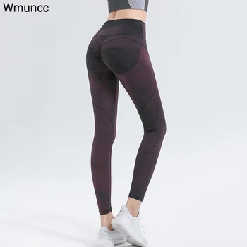 Wmuncc Mulheres Execução De Fitness Legging De Esportes Apertadas Calças Impresso Sexy Calças De Yoga Push-Up Cintura Alta Slim Exterior