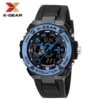 X-GEAR Homens Relógios esportivos Masculinos Relógio 5ATM Mergulhar Mergulho Moda Relógio Digital Militar, Multifuncional, Relógios de pulso relógio masculino