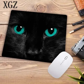 XGZ Gato Preto de Olhos Azuis Animal Grande Gaming Mouse Pad de Borracha Computador Gamer Mousepad Secretária Tapete de Bloqueio de Borda para o CSGO DOTA Gamer