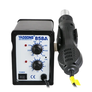 YAOGONG 858A Temperatura Constante Desoldering Estação de Ventilador Tipo de Pistola de Ar Quente Digital Display Ajustável Reparo do Telefone Móvel
