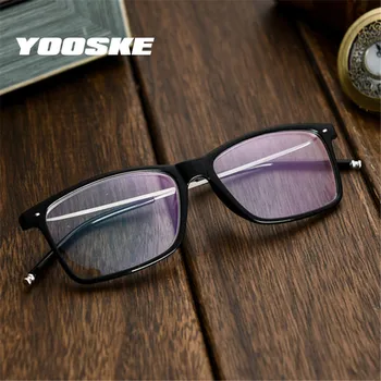 YOOSKE Miopia Óculos de Homens de Negócios Óculos de Míope míope Óculos Preto Óculos com Grau 1.0 1.5 2.0 2.5 3.0 3.5 4.0