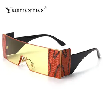 YUMOMO Moda Oversized Quadrado sem aro dos Óculos de sol das Mulheres da Marca do Designer de Televisão Big Óculos de Sol Feminino, Uma Peça de Viagem Gafa de sol