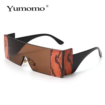 YUMOMO Moda Oversized Quadrado sem aro dos Óculos de sol das Mulheres da Marca do Designer de Televisão Big Óculos de Sol Feminino, Uma Peça de Viagem Gafa de sol