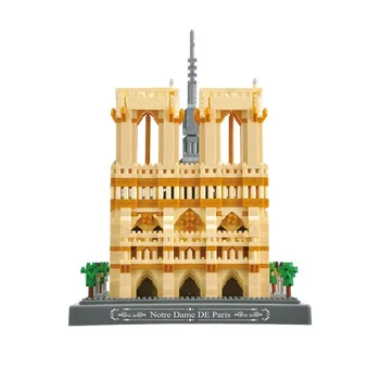 YZ Mundo da Arquitetura da catedral de Notre Dame De Paris Criativo 3D do Modelo de Construção de Blocos do Kit Diamond DIY Tijolos de Brinquedo para as Crianças Presentes das Crianças