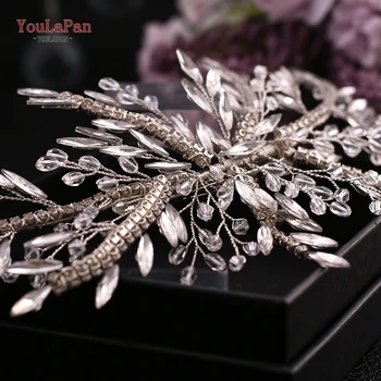 YouLaPan Silver Diamond Tiara de Casamento de Luxo de Noiva Coroa de Noiva Deslumbrante Acessórios de Cabelo Nupcial Tiara de Cabelo Jóias HP287