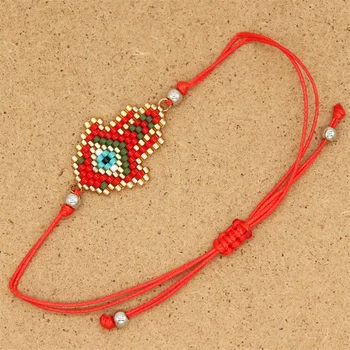 ZHONGVI Boho 5pcs Um Conjunto Adoram Jóias turco do Olho Mau, Bracelete de Mulheres de Borla Pulsera Mujer 2021 Coração de Fátima Mão Hamsa Presentes