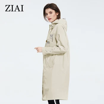 ZIAI 2020 primavera casaco mulheres jaqueta de luz longa CamelWindproof com capuz feminino casaco de senhoras cuecas de marca top instock ZS-9413
