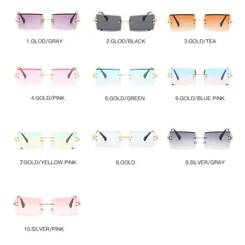 ZUEE Nova Moda Popular sem aro retangular Óculos Mulheres Homens Tons Liga a Tendência de Design da Marca de Óculos do Verão de Estilo UV400