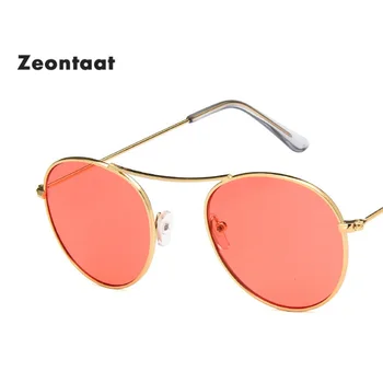 Zeontaat Retro Óculos Redondos Mulheres Homens Marca de Óculos de Sol para as Mulheres, Claro Rosa Azul Roxo Lente de Óculos Feminino, Oculos De Sol