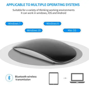 Zienstar Recarregável Toque de Magia sem Fio Bluetooth 5.0 Mouse Viagem Ultra-Fino Portátil Mini Mouses Compatíveis com PC,MAC,Portátil