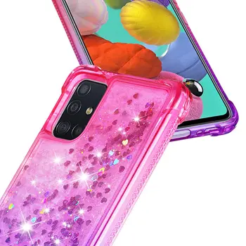 À prova de choque Case Para Samsung Galaxy A51 Líquido Glitter areia movediça Case Para Samsung 51 A515 Moda TPU Silicone Telefone de Capa Mole