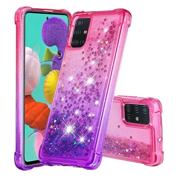 À prova de choque Case Para Samsung Galaxy A51 Líquido Glitter areia movediça Case Para Samsung 51 A515 Moda TPU Silicone Telefone de Capa Mole