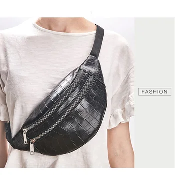 Крокодиловая талия сумка женская искусственная кожа нагрудные новый дизайнер женский Мода высокого качества поясные Fanny Packs