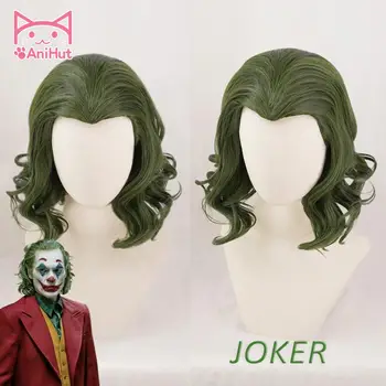 【AniHut】Brincalhão Arthur Fleck Peruca De Cosplay Do Filme Joker Joaquin Phoenix Sintético Verde Cabelo Encaracolado Brincalhão Trajes De Halloween De Cabelo
